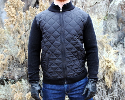 7 Diamonds Quilted Panel Lambswool Knit Jacket