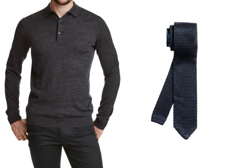 H&M Merino Polo and Silk Tie