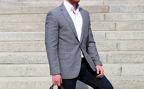 Thompson Fit Suit Jacket in Slub Linen | Dappered.com