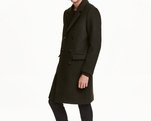 H&M Double Breasted Wool Blend Topcoat