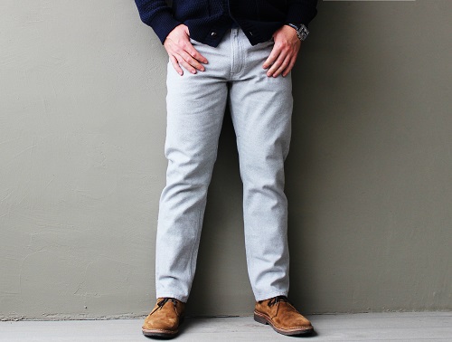 L.E. Straight Fit Cotton Flannel 5-pocket Pants