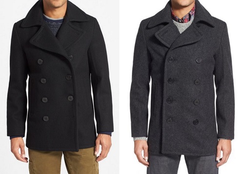Schott NYC Made in the USA SLIM fit Wool Blend Peacoat