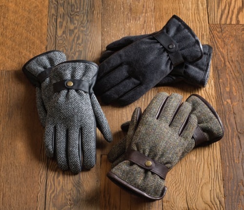 Allen Edmonds Tweed or Flannel & Leather Gloves