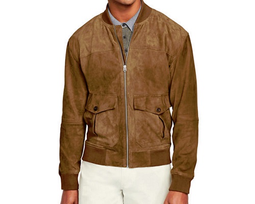 Canvas by Lands' End Suede Bomber