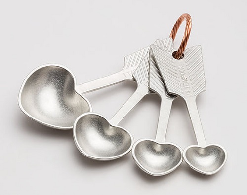 Hand Cast Pewter Heart Measuring Spoons