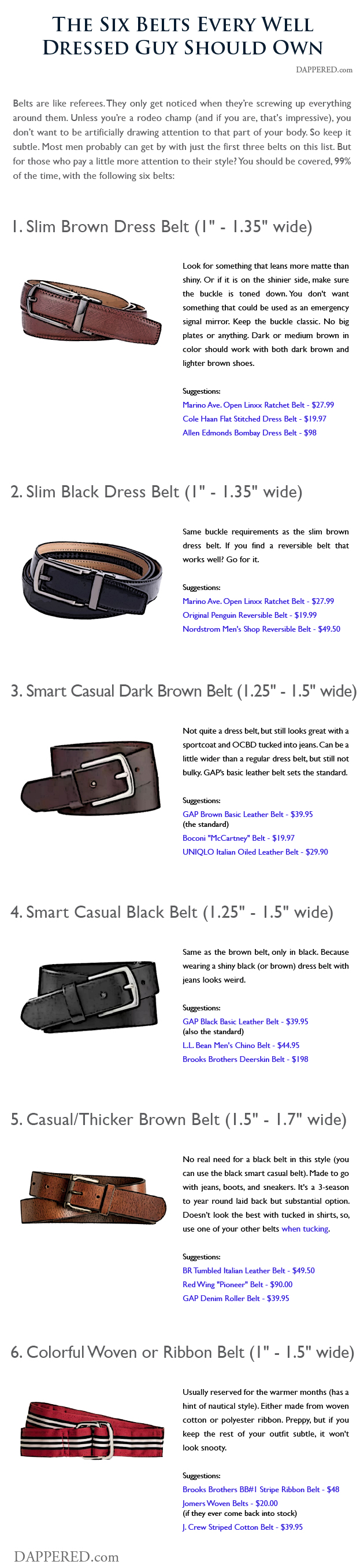 The 6 Belts Every Well Dressed Guy Needs | Dappered.com