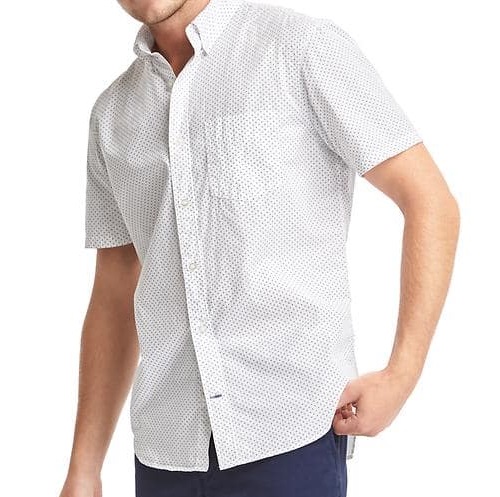 GAP Poplin Dot Short Sleeve Standard Fit Shirt