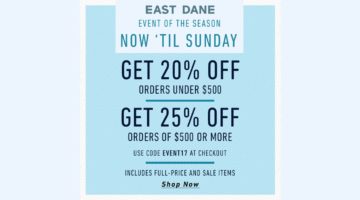 East Dane 20% – 25% off Sale
