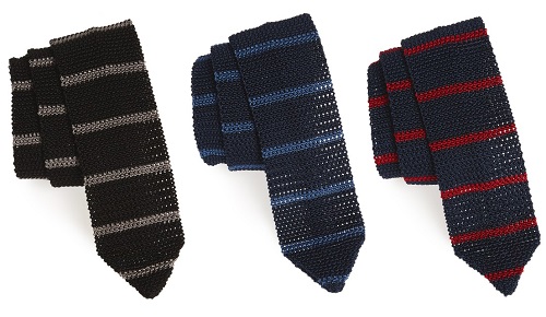 Michael Bastian Italian Made Stripe Knit Silk Tie