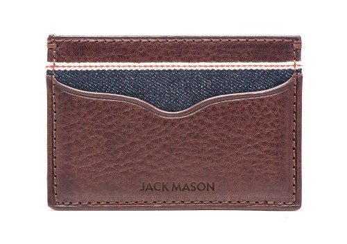 Jack Mason Leather and Denim Card Case