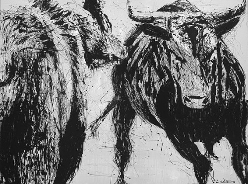 Bear vs. Bull Print by Lance Williams