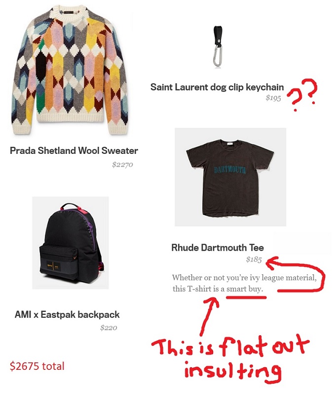Fashion vs. Style Visualized (#3, GQ “buy now” picks edition)