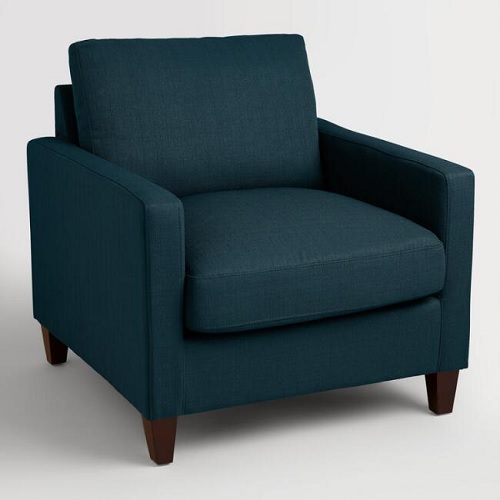 Azure Blue Textured Woven Abbott Chair