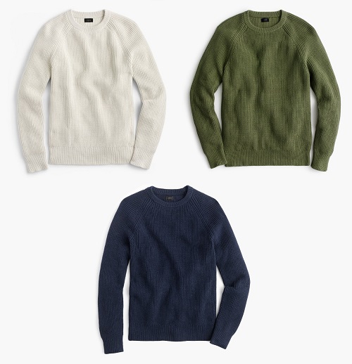 Raglan-sleeve Cotton Crewneck Sweater