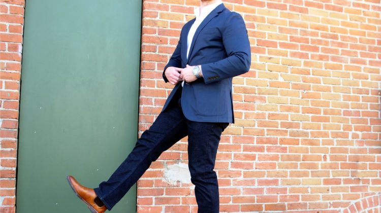 In Review: The J. Crew Factory Stretch Chino Blue Cotton Sportcoat