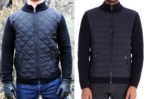 Quilted Panel Lambswool Knit Jacket
