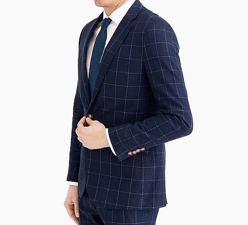 JCF Thompson Linen/Cotton Windowpane Suit