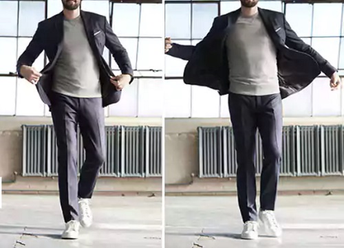 B.R. KNIT Wool Blend Motion Stretch Suit