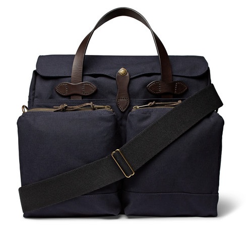 Filson 24-Hour Leather-Trimmed Tin Cloth Briefcase
