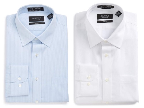 Nordstrom Trim Fit Dress Shirt in Cotton Texture