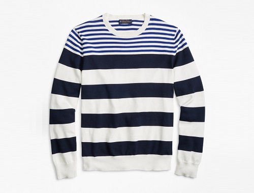 Brooks Brothers Supima Cotton Multi-Stripe Crewneck Sweater