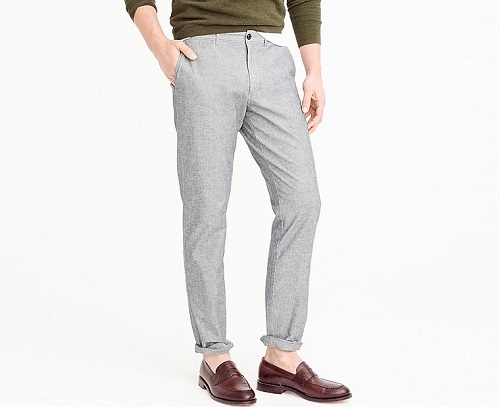 J. Crew 770 Straight Fit Pant in Stretch Chambray