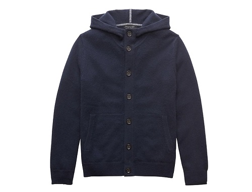 B.R. 100% Cashmere Button Front Hoodie