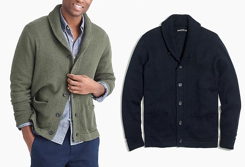 J. Crew Factory Cotton Shawl Collar Sweater