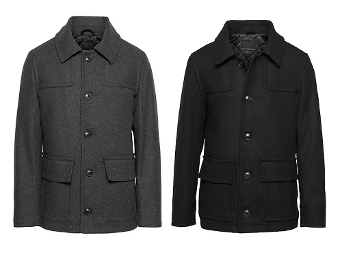 BR Italian Melton Wool-Blend Two-Pocket Coat