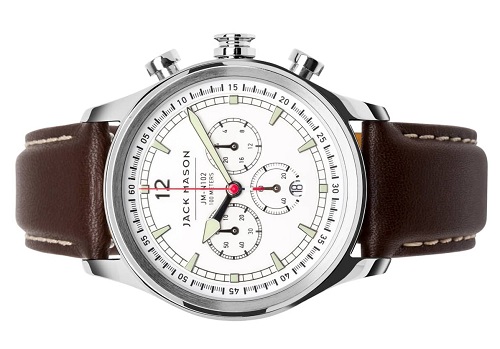Jack Mason Nautical Chronograph Leather Strap Watch