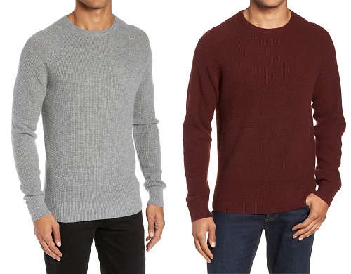 Nordstrom Cashmere Waffle Knit Crew