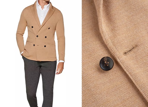 Suitsupply Wool/Cotton Camel DB Jacket