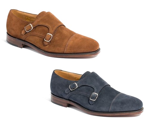 Loake Suede Monk Straps