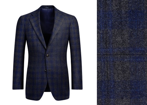 Suitsupply Havana Wool/Cashmere Grey Check Jacket