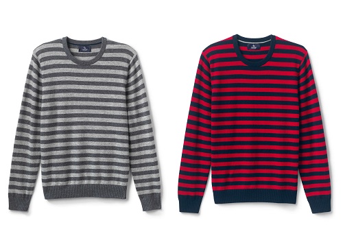 Lands' End Fine Gauge Cashmere Stripe Sweater