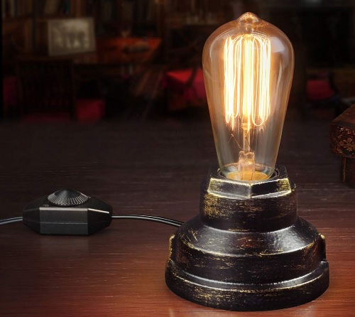 Wrought Iron Desk Lamp w/ Dimmer Switch