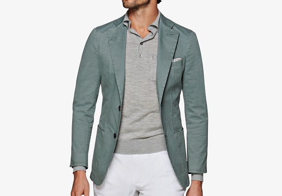 Suitsupply Mint Green Havana Fit Cotton Sportcoat