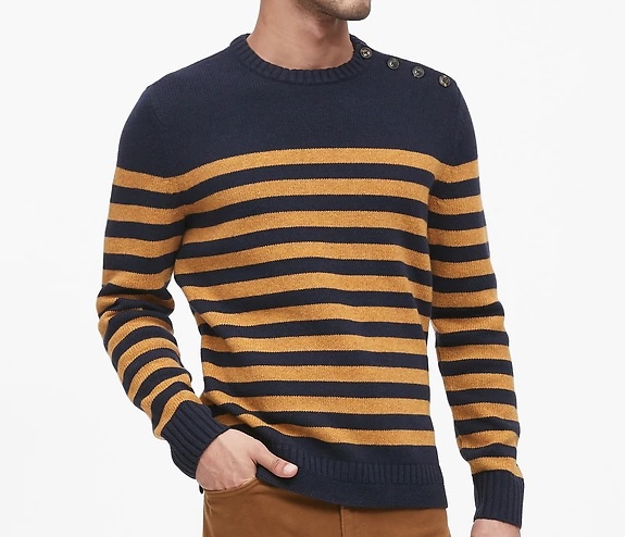 Banana Republic Wool/Nylon Heritage Mariner-Stripe Sweater