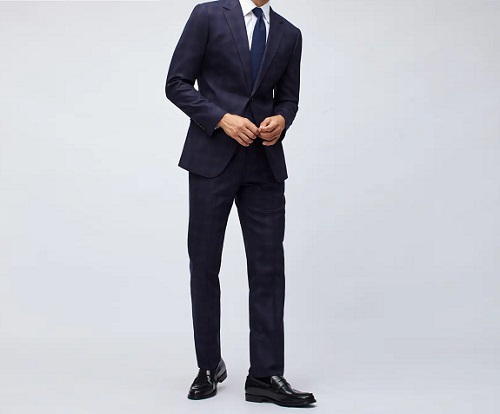 Jetsetter Stretch Wool Suit in Campbell Dark Navy Plaid