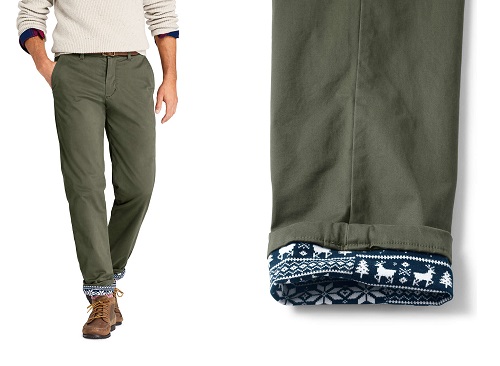 Straight Fit Flannel Lined Comfort-First Knockabout Chino Pants