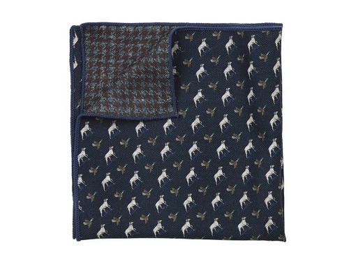TheTieBar Wool Dogs & Ducks / Houndstooth Pocket Square