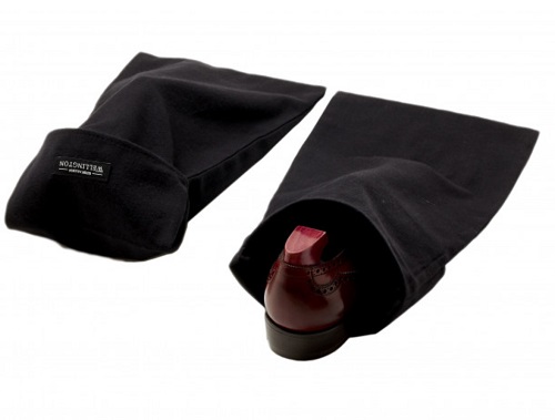 Wellington Black Organic Cotton Shoe Bags