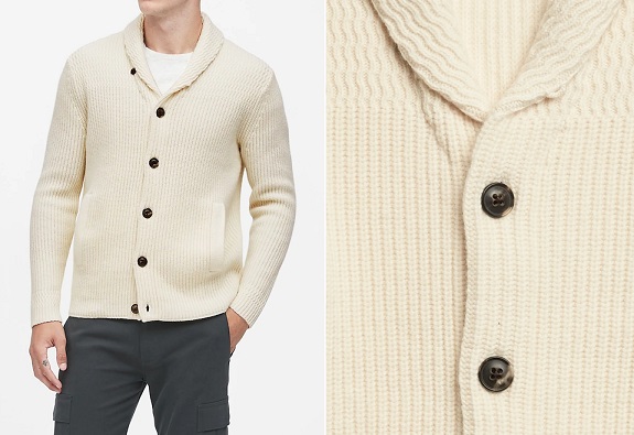 Heritage Shawl-Collar Cardigan Wool/Nylon Sweater