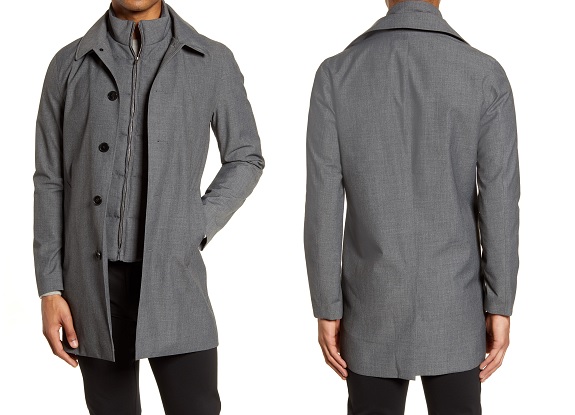 Reiss Caster Topcoat with Removable Bib