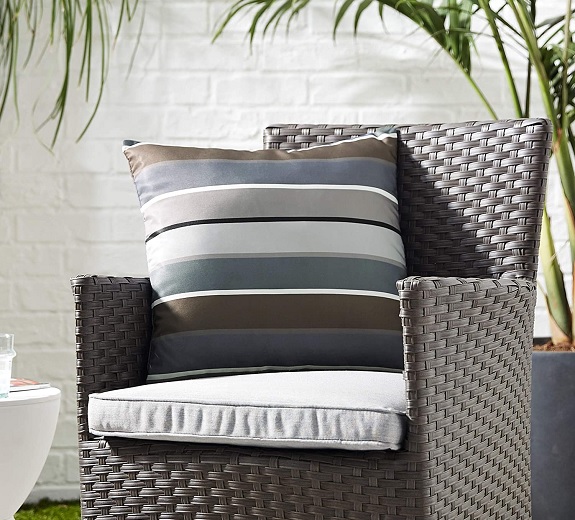 Modway 2 Pack Patio Throw Pillows in Stripe