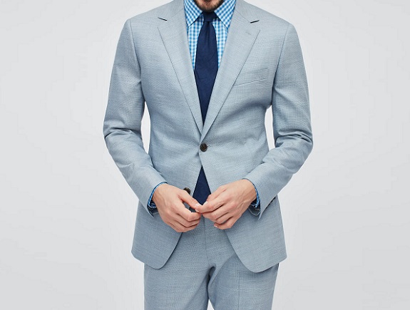 Bonobos Jetsetter Stretch Wool Suit in Light Blue Micro Texture