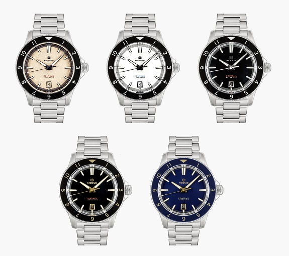 Many examples of the Nodus Contrail II Watch