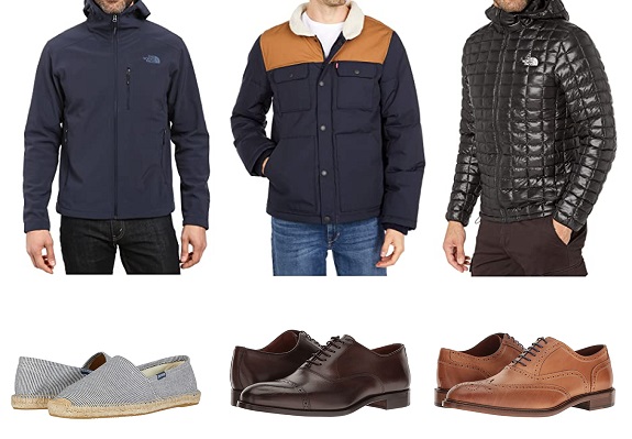 Mens jackets and shoes from Zappos