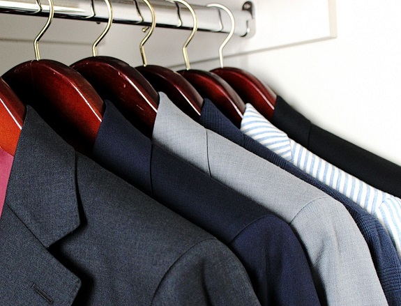 Men's suits on hangers