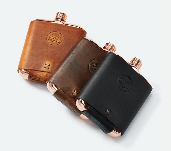 Whiskey Leatherworks The Clark Fork Copper Flask